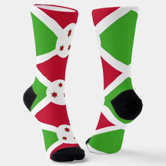Chaussette Chaussettes pour hommes avec drapeau du Burundi (Angulaire)