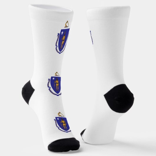 Chaussette Chaussettes pour hommes avec drapeau du Massachuse (Angulaire)