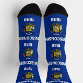 Chaussette Chaussettes pour hommes avec drapeau du Wisconsin, (Haut)