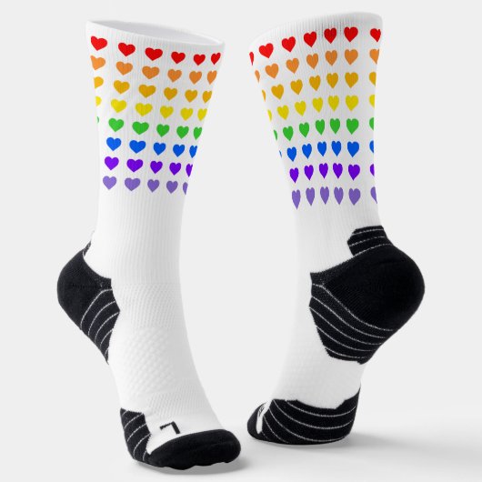 Chaussette Chaussettes Pride Coeurs Arc-en-ciel (Angulaire)