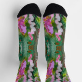 Chaussette Chaussettes psychédéliques abstrait vert et rose (Haut)