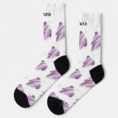Chaussette Chaussettes Purple Papillon Design (Gauche)