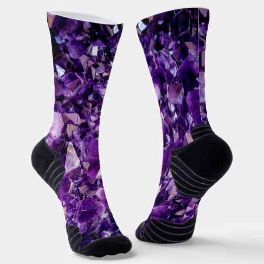 Chaussette Chaussettes Qui Rock Purple Améthyste Géode Crysta (Angulaire)