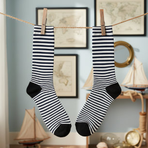 Chaussette Chaussettes rayées bleu et blanc de la Marine
