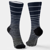 Chaussette Chaussettes rayées cœur initial bleu blanc (Angulaire)