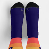 Chaussette Chaussettes rayées initiales. Personnalisé. Chauss (Haut)