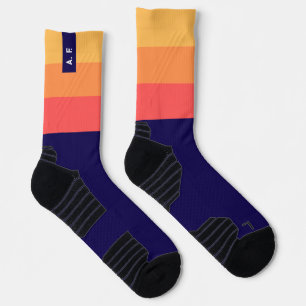 Chaussette Chaussettes rayées initiales. Personnalisé. Chauss