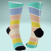 Chaussette Chaussettes rayées jaune ocre rose rétro