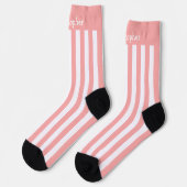 Chaussette Chaussettes Rose Et Blancs Design (Gauche)