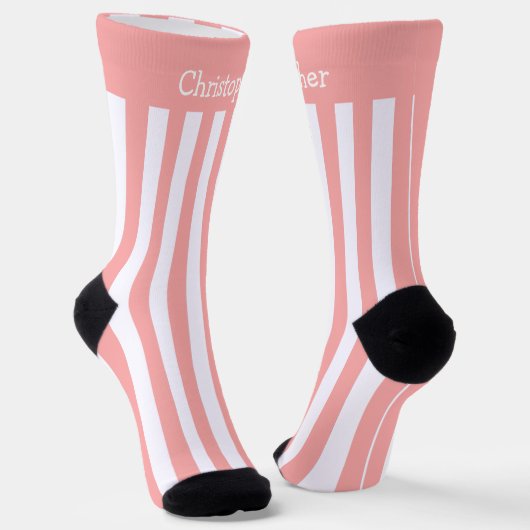Chaussette Chaussettes Rose Et Blancs Design (Angulaire)