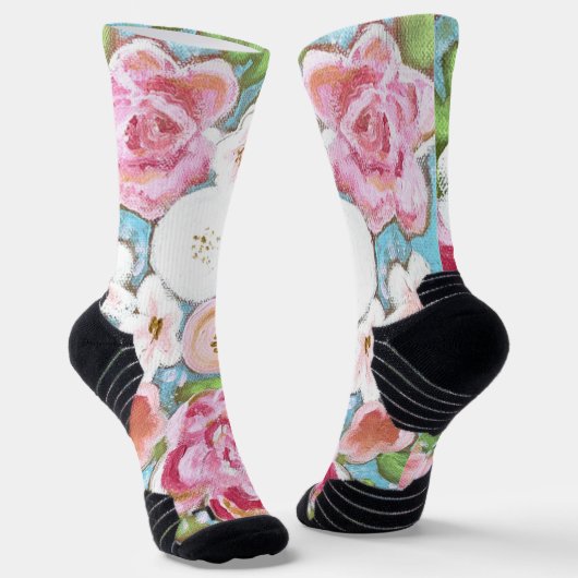 Chaussette Chaussettes rose Floral Spring (Angulaire)
