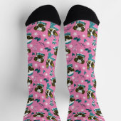 Chaussette Chaussettes roses de Noël Carlin chien (Haut)