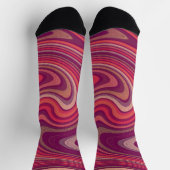 Chaussette Chaussettes Rouge Rose Violet Art Crazy (Haut)