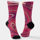 Chaussette Chaussettes Rouge Rose Violet Art Crazy (Angulaire)