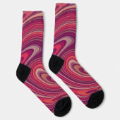 Chaussette Chaussettes Rouge Rose Violet Art Crazy (Droite)
