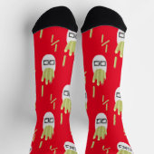 Chaussette Chaussettes Rouges Motif Nourriture Junk Frites Mi (Haut)