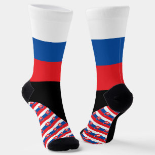 Chaussette Chaussettes Slovaquie, couleurs du drapeau de Slov
