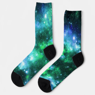 Chaussette Chaussettes spatiales - Motif Blue Green Star