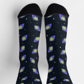 Chaussette Chaussettes spatiales vertes et bleues (Haut)