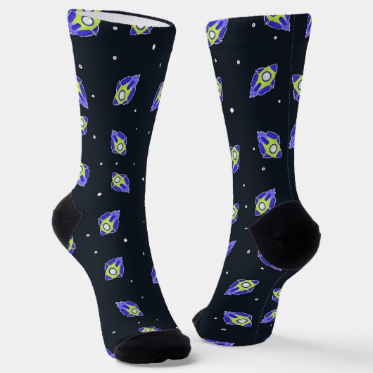 Chaussette Chaussettes spatiales vertes et bleues (Angulaire)