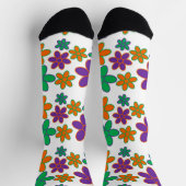 Chaussette Chaussettes super à fleurs les années 70 blanches (Haut)