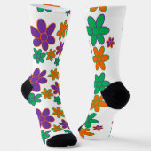 Chaussette Chaussettes super à fleurs les années 70 blanches (Angulaire)