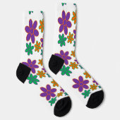 Chaussette Chaussettes super à fleurs les années 70 blanches (Droite)