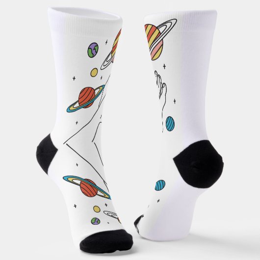 Chaussette Chaussettes Surreal Cosmic Leg & Planètes (Angulaire)