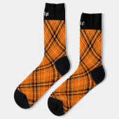 Chaussette Chaussettes tartan orange Halloween (Gauche)