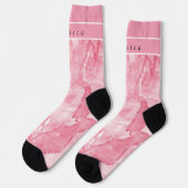 Chaussette Chaussettes Tout-Sur-Imprimé Pink & Blanc Doux À E (Gauche)