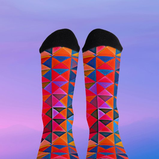 Chaussette Chaussettes Triangle multicolore Op-Art Rétro
