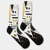 Chaussette chaussettes triangles or et noir abstraits (Droite)