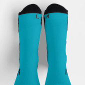 Chaussette Chaussettes Turquoise Monogramme Noir (Haut)