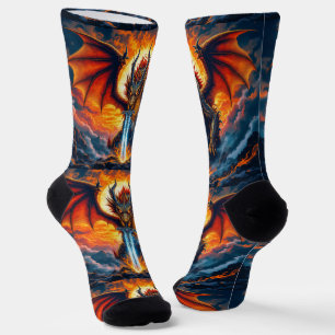Chaussette Chaussettes UNISEX Dragon Avec Épée 0040758