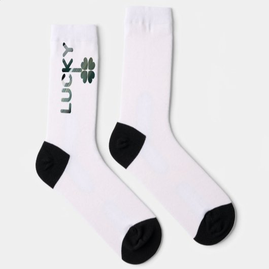 Chaussette Chaussettes Unisex LUCKY Tendance Abstrait blanc v