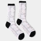 Chaussette Chaussettes unisexes à motif de plan architectural (Droite)