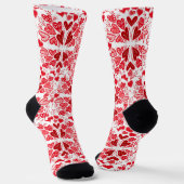 Chaussette Chaussettes Valentine aux Coeurs rouge, rose et bl (Angulaire)