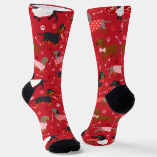 Chaussette Chaussettes Valentine Dachshund