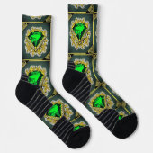 Chaussette Chaussettes vert émeraude et un Motif diamant (Droite)