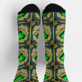 Chaussette Chaussettes vert émeraude et un Motif diamant (Haut)