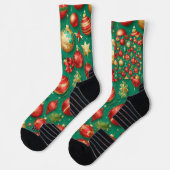 Chaussette Chaussettes vertes Festives de Noël (Gauche)