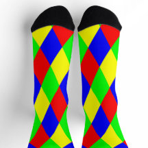 Chaussettes vertes, rouges et jaunes de type Argyl