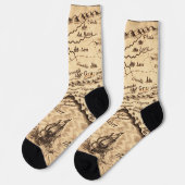 Chaussette Chaussettes Vintage Map Crew (Gauche)
