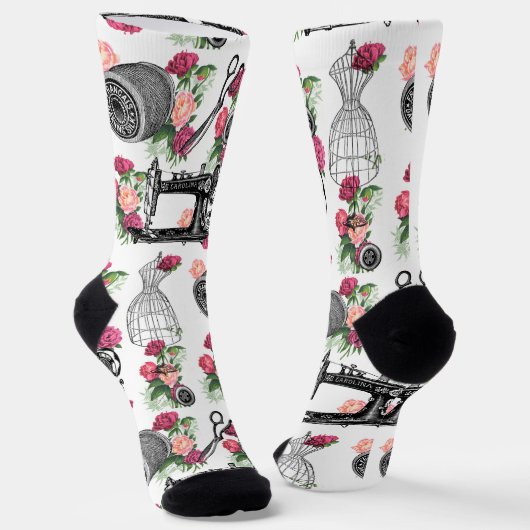 Chaussette Chaussettes vintages et Roses (Angulaire)