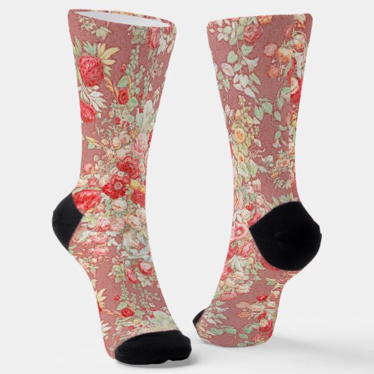Chaussette Chaussettes vintages Roses Fleurs (Angulaire)