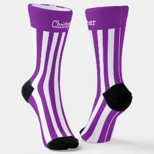 Chaussette Chaussettes Violet Et Blancs Design