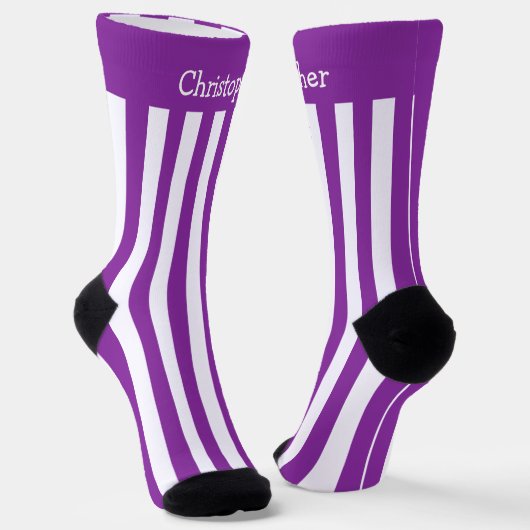 Chaussette Chaussettes Violet Et Blancs Design (Angulaire)