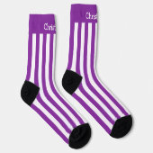 Chaussette Chaussettes Violet Et Blancs Design (Droite)