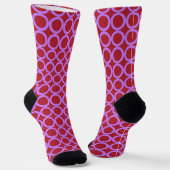 Chaussette Chaussettes violettes et rouges folles Cercles Art (Angulaire)