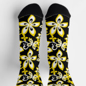 CHAUSSETTE CHAUSSURES ALOHA HAWAII (NOIR/JAUNE) (Haut)